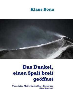 cover image of Das Dunkel, einen Spalt breit geöffnet